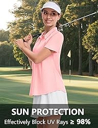 LOMON Womens Golf Tennis Shirts Collared Short