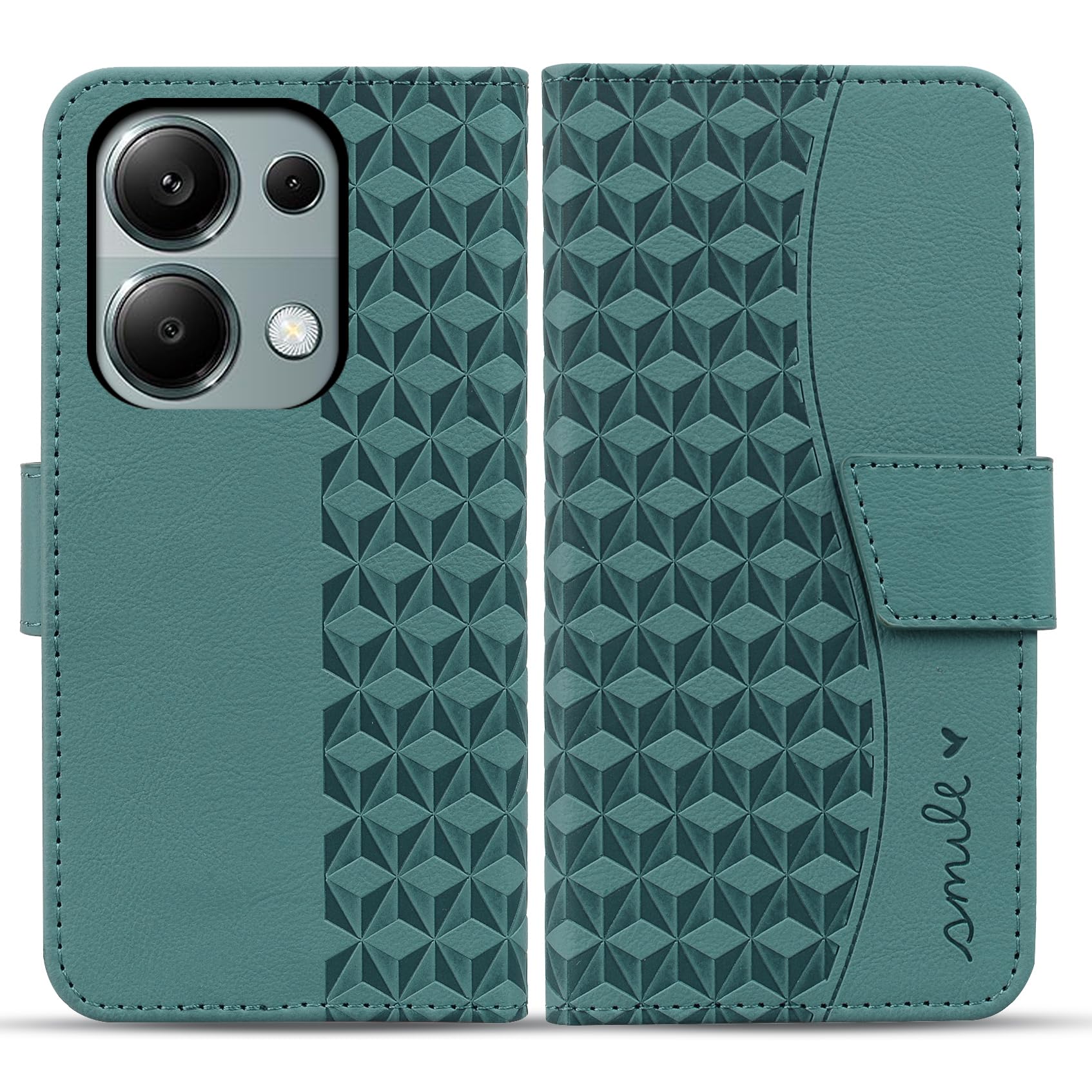 Rostsant Premium PU Leather Flip Phone Case Wallet Card Slots Protective Cover for Xiaomi Redmi Note 13 Pro 4G/Poco M6 Pro 4G Green — image 1