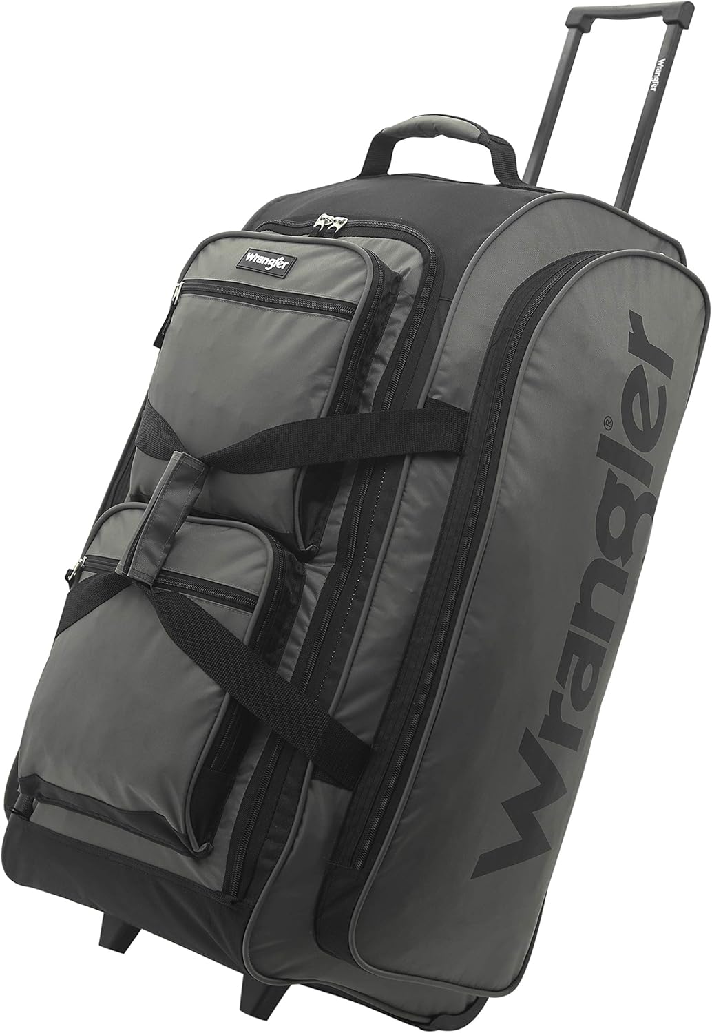 Wrangler Wesley Rolling Duffel Bag, Charcoal Grey, Large