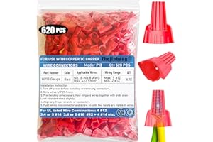 ZHEJIBBANG 620 PCS Winged Red Wire Nuts 13 Gauge for 18-8 AWG, HSP13 Easy Twist-On and Easy Screw On Wire Connectors Ribbed Cap for Quick Connect Electrical Wiring,Heavy Duty Screw Terminals with Metal Spring