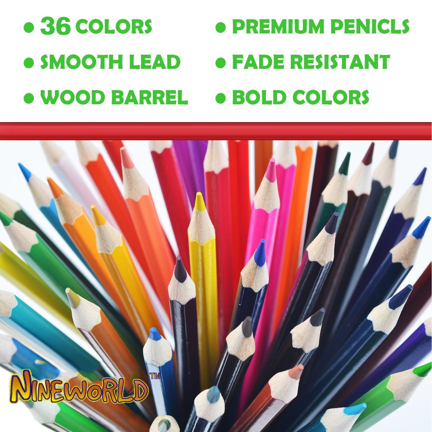 Colored Pencils + Coloring Books , Premium Assorted Oil Based coloring Pencils Set (36 Unique Color) with Thick Cores for Kids & Adults Artwork Coloring, Drawing ,Sketching , Painting