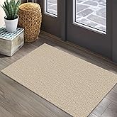 EARTHALL Small Area Rug 2x3 Ft Washable Rugs for Entryway Non Slip Braided Throw Rugs with Rubber Backing Door Mat Indoor Outdoor Entrance Cotton Woven Carpet for Kitchen Foyer Front Door, Khaki/Beige