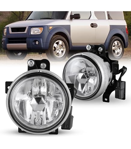 Wolfx Pair Fog Lights For Honda Pilot 2003-2005 – Clear Lens, Black Housing, Halogen H3 Bulbs Included