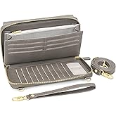 Peacocktion Womens Crossbody Wristlet Wallets with Cell Phone Pocket RFID Vegan Leather Cross Body Purses Travel