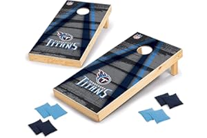 NFL Pro Football 2' x 4' Wood Direct Print Tournament Cornhole Set by Wild Sports, Comes with 8 Bean Bags - Perfect for Tailgate, Outdoor, Backyard
