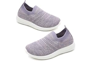 Apawwa Kids Lightweight Slip On Running Shoes - Pink/Blue/Navy/Black Walking Shoes for Toddler/Little Kids/Big Kids