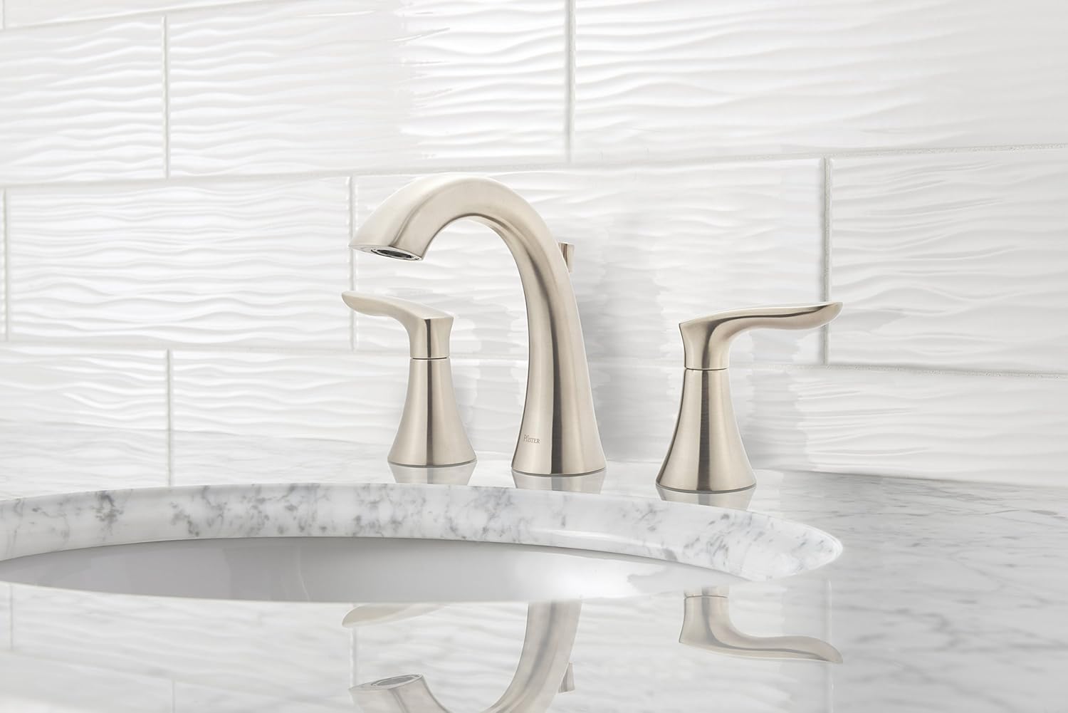 Pfister Weller LG49WR0C Widespread Bath Faucet, polished chrome finish - - 