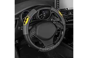BDK Warner Bros DC Comics Batman Steering Wheel Cover - Ergonomic Grip, Universal Size 14.5-15.5 in, Protects and Insulates Your Wheel, Car Accessories for Car, Truck, Van, SUV