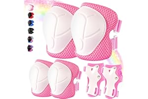 NIKISHAP Knee Pads for Kids 3-14 Years Toddler Knee and Elbow Pads with Wrist Guards 3 in 1 for Bicycle Scooter Roller Skates Skateboarding