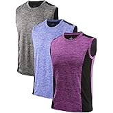 Air Curvey 3 Pack Men's Workout Tank Tops Sleeveless Muscle Gym Tank Top Quick Dry