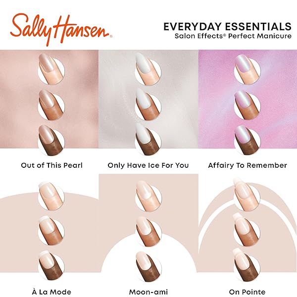 SALLY HANSEN SALON EFFECTS® PERFECT MANICURE, ON POINTE, PRESS ON NAILS, COFFIN SHAPED, NON-DAMAGING ADHESIVE TABS, FILE, AND ALCOHOL PAD INCLUDED