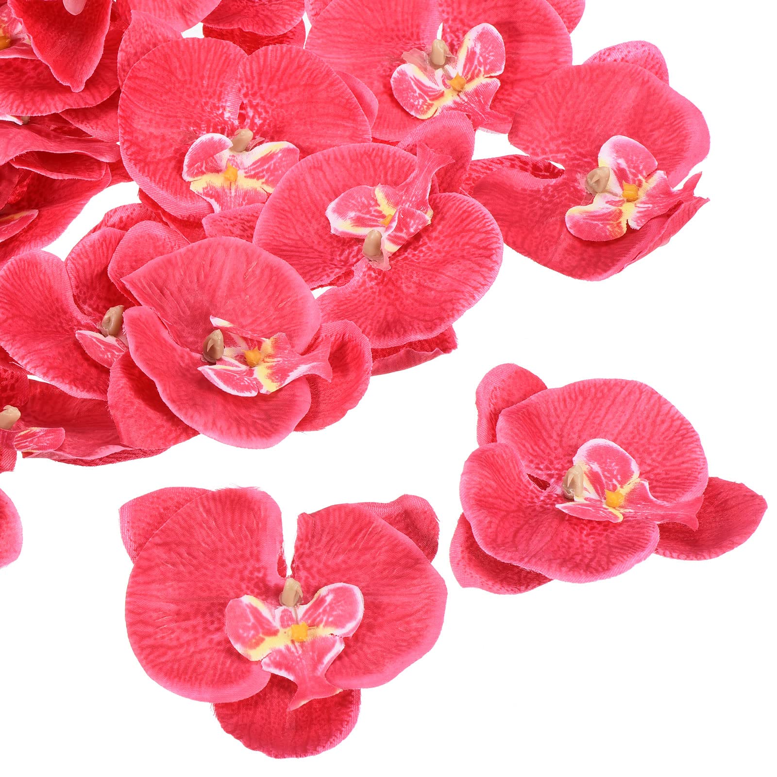 PATIKIL 10cm/3.9" Artificial Orchid Flower Heads, 20 Pack Silk Phalaenopsis Fake Butterfly Orchid Heads for Wedding Floral Bouquet Decor DIY Craft Making, Fuchsia