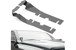 YZONA Ditch Light Brackets Hood Hinges Mount Bracket for Auxiliary Offroad LED Pod Work Lighting Compatible with 2009-2018 Dodge RAM 1500, 2019-2024 RAM1500 Classic, 2010-2018 RAM 2500 3500 (Black)