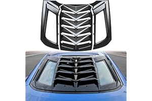 KEWISAUTO Rear Window Louver for Mustang 15-23，Glossy Black Back Windshield Sun Shade Cover Vent GT Lambo Style Exterior Trim for Ford Mustang 2015-2023 Accessories