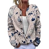 Biacolum Trendy Womens Sweaters Floral Graphic Print Casual Crewneck Long Sleeve Cardigan Button Down Cardigans 2025