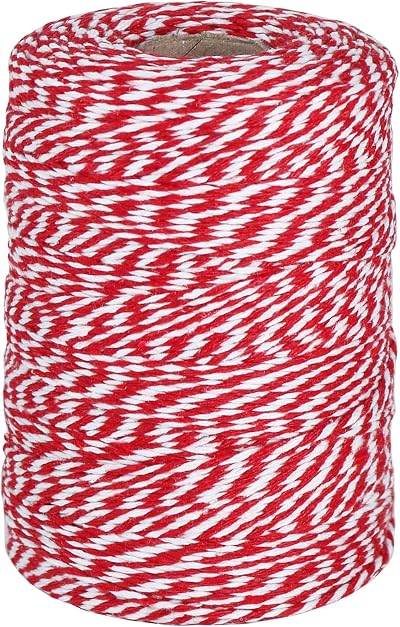 Vivifying Red and White String 200M Butchers Twine Gift Wrap Craft Kitchen