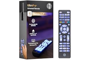 GE Backlit Universal Remote Control for Samsung, Vizio, LG, Sony, Sharp, Roku, Apple TV, TCL, Panasonic, Smart TV, Streaming 