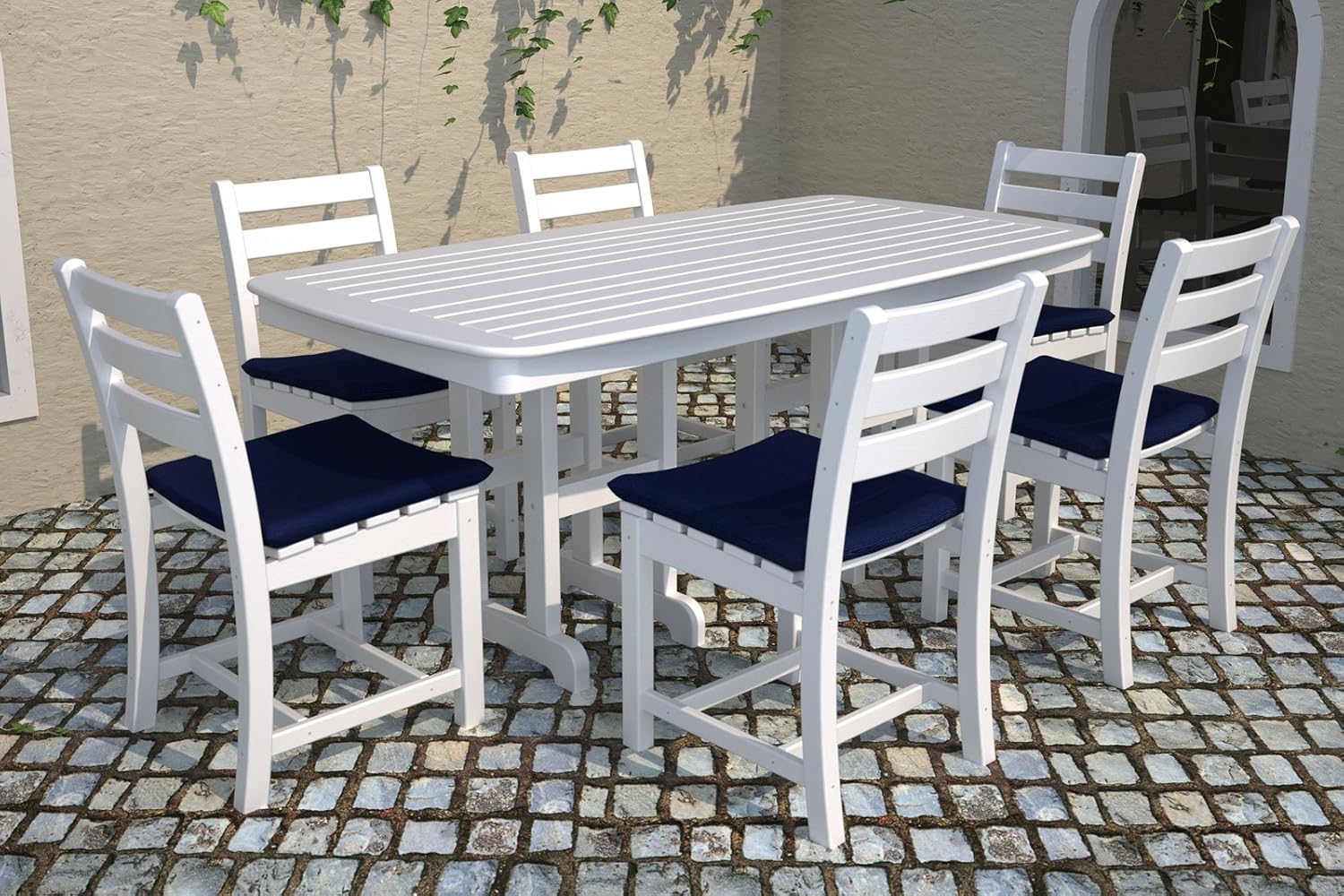 POLYWOOD TD100WH La Casa Café Dining Side Chair, White : Patio Dining Chairs : Garden & Outdoor