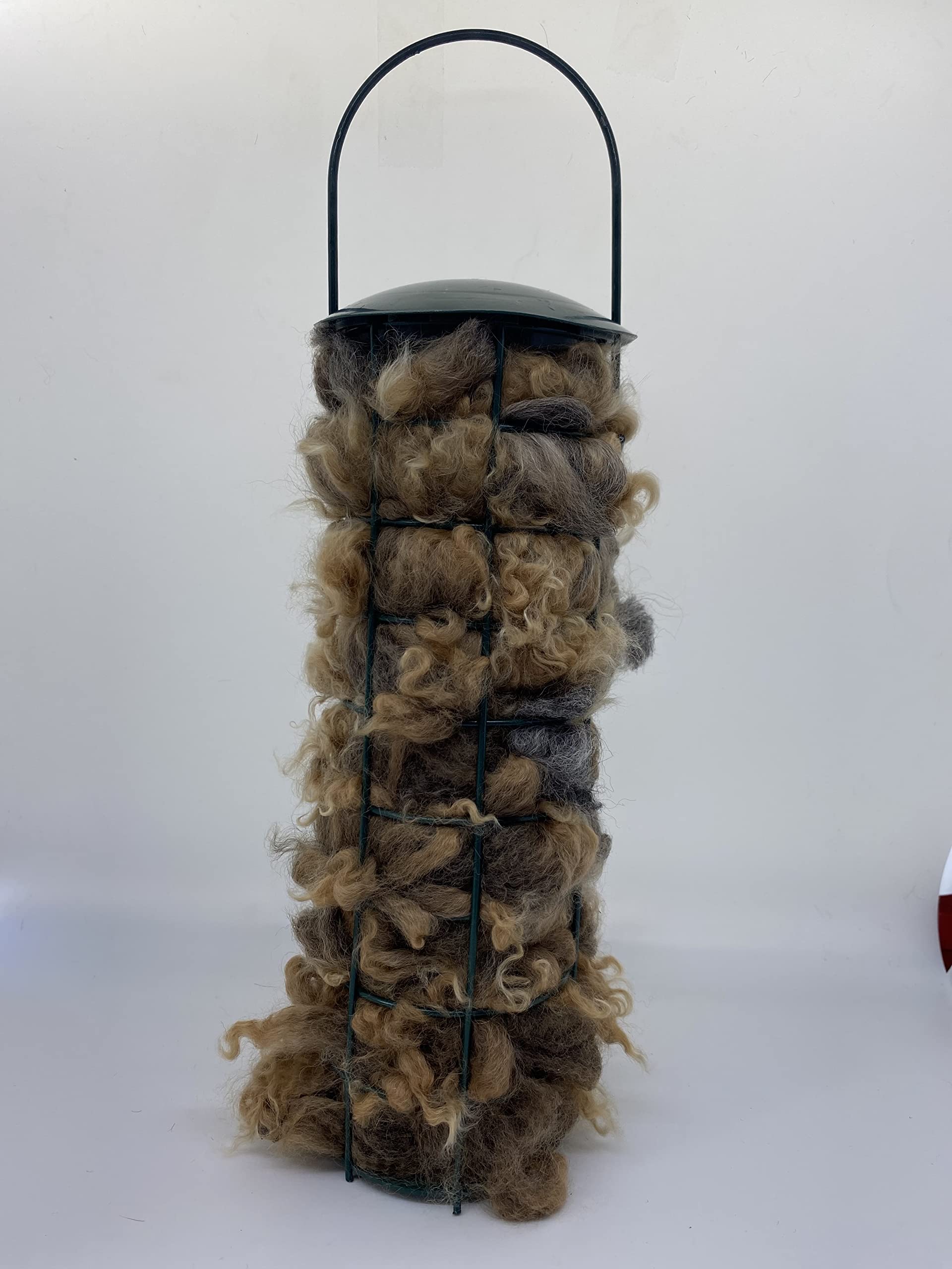 Alpaca Bird Nesting Material in Hanging Holder - 100% Natural Alpaca Fleece