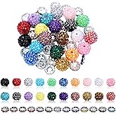 50PCS Beads for Beadable Pens 16mm Rhinestone Beads 20PCS Silicone Focal Bead for Pens 30PCS Spacers for Pen Supplies Glitter Acrylic Round Bling Bead for Jewelry Making Keychains DIY (Colorful)