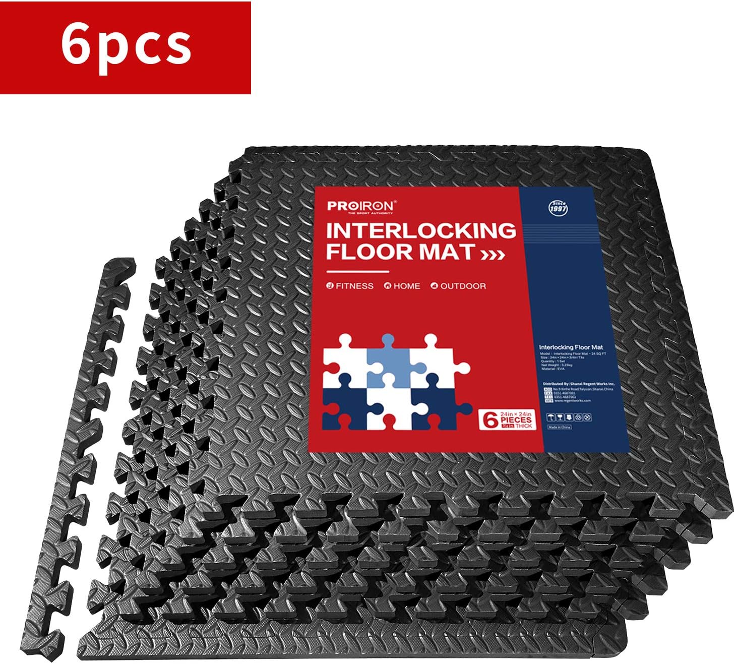 PROIRON® Extra Thick Interlocking Exercise Mat 2cm Floor Protection 6