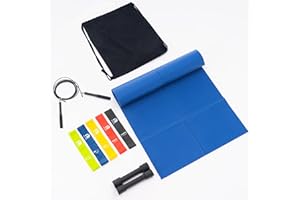 Exacme Yoga Mat Set for Beginners, 9 Pieces Yoga Set with Resistance Band, Jump Rope, Dumbbells for Home Workout, Yoga Starter Kit for Women Men, EF06