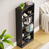 Vida Designs Cambridge 4 Tier Large Bookcase Black Wood Shelving Unit view 7