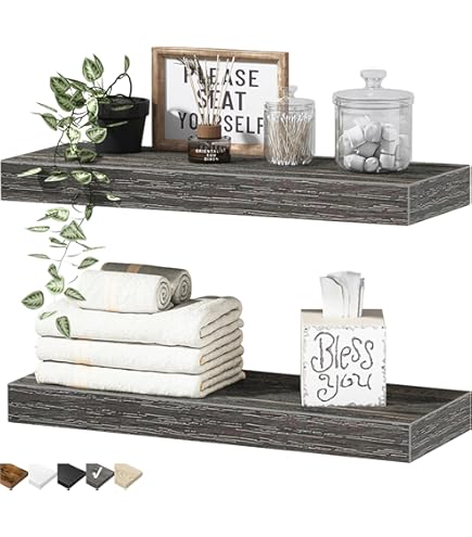Amazon.com: Love-KANKEI Floating Shelves Wall Mounted Set of 2, 17