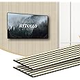 RITOLLO Wood Panels for Wall, 94.5"×11" Acoustic Wall Panels for Interior Decor, 3D Wood Slat Sound Absorbing Wooden Paneling for Living Room Bedroom, Oak 2 Pack