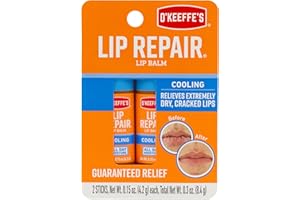 O'Keeffe's Lip Repair Chapstick Stick, Cooling Lip Balm for Dry Cracked Lips, Guaranteed Relief & All-Day Moisture in 1 Use, 