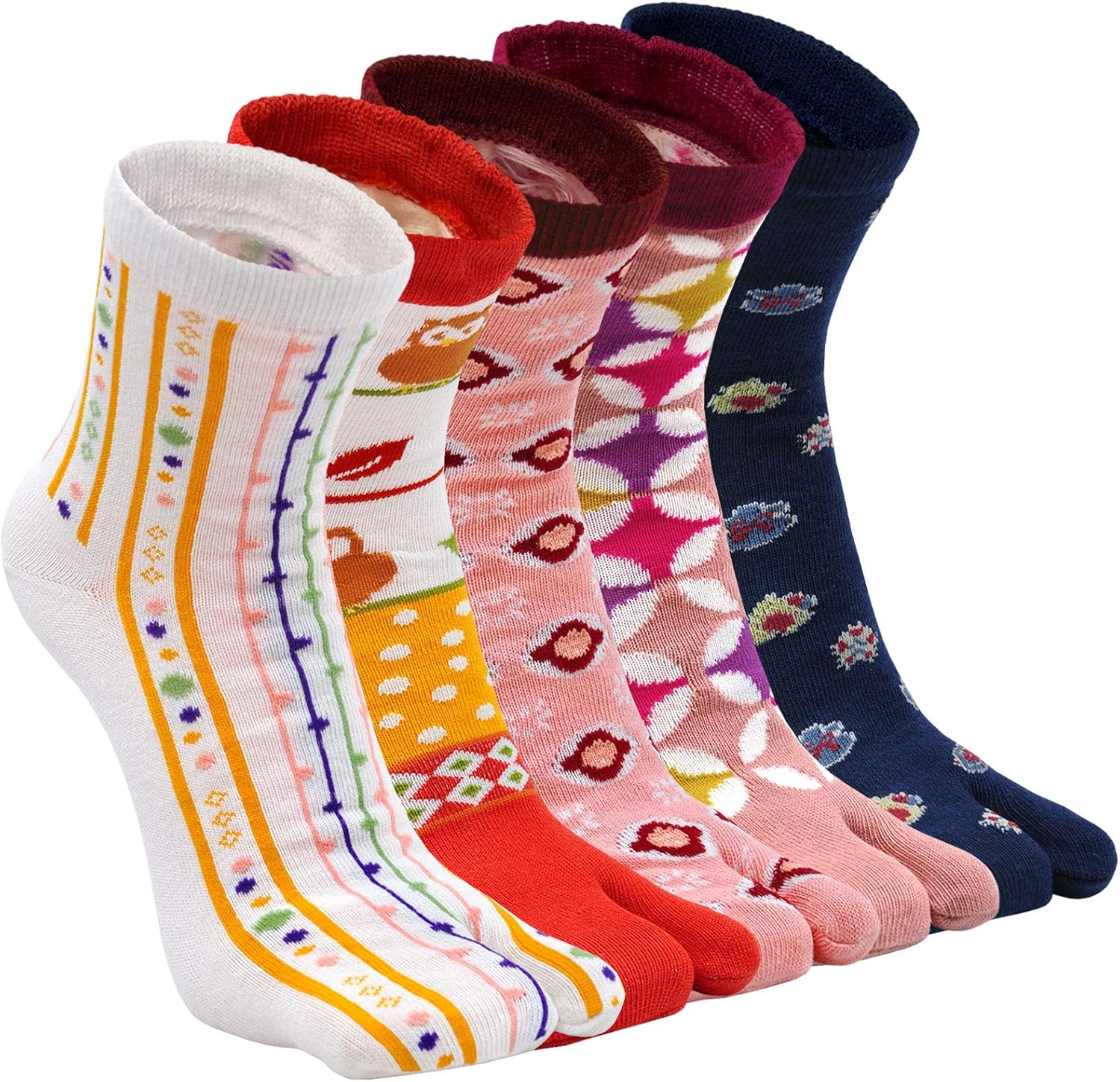LOFIR Tabi Socks Women Flip Flop Socks 2 Toe Socks Cotton Novelty