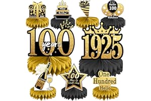 100th Birthday Decorations Set, 1925 Table Toppers for Women Men Birthday Party Supplies, Happy 100 Year Old Table Decoration