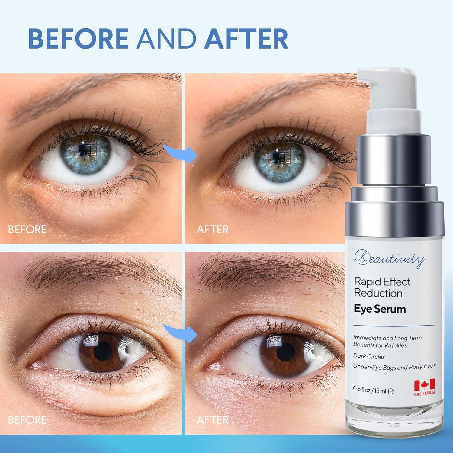 Rapid Effect Eye Gel Eye Wrinkle Cream Reduce Under-Eye Bags, Wrinkles, Dark Circles, Fine Lines & Crow's Feet Instantly and Visibly for Women Men: Beauty
