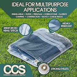 CCS Waterproof Clear PVC Tarp Cover – Extra Heavy