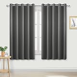 DWCN Blackout Curtains 66x72 Dark Grey 2 Panels Thermal Insulated Eyelet