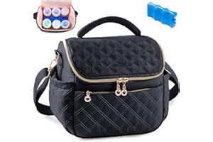 SFYBYHEART Breastmilk Cooler Travel Bag with Ice Pack for 6 Baby Bottles Up to 9 Ounce - Insulated Bottle bag for Daycare - Breastmilk Storage Bag - Baby Bottle Cooler Bag - Bottle Holder