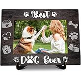 valucise Dog Pictures Frame, Best Dog Ever Photo Frame with Stand, Dog Lovers Gifts, New Puppy Gifts, Farmhouse Home Living Room Bedroom Office Decoration -a83