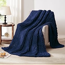 L'AGRATY Chunky Knit Blanket Throw - Soft Throw