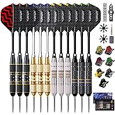Turnart Darts Metal Tip Set - Steel Tip Darts Set Professional Metal Darts | 12 pcs 22/24 Grams Pro Dart Set,Stylish Case Aluminum Shafts Extra 9 Flights,3D Technology Unique Performance Barrel Design