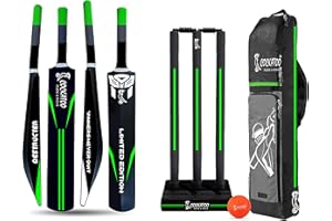 Cockatoo Destructor Complete Cricket Set, Cricket Kit Combo, Cricket Bat (30.5'' x 4.0'') with 3 Stumps Wicket Set and 1 Tenn