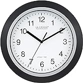 La Crosse Technology WT-3102B 10-Inch WWVB Self-set Analog Wall Clock and automatic DST reset,Black/silver