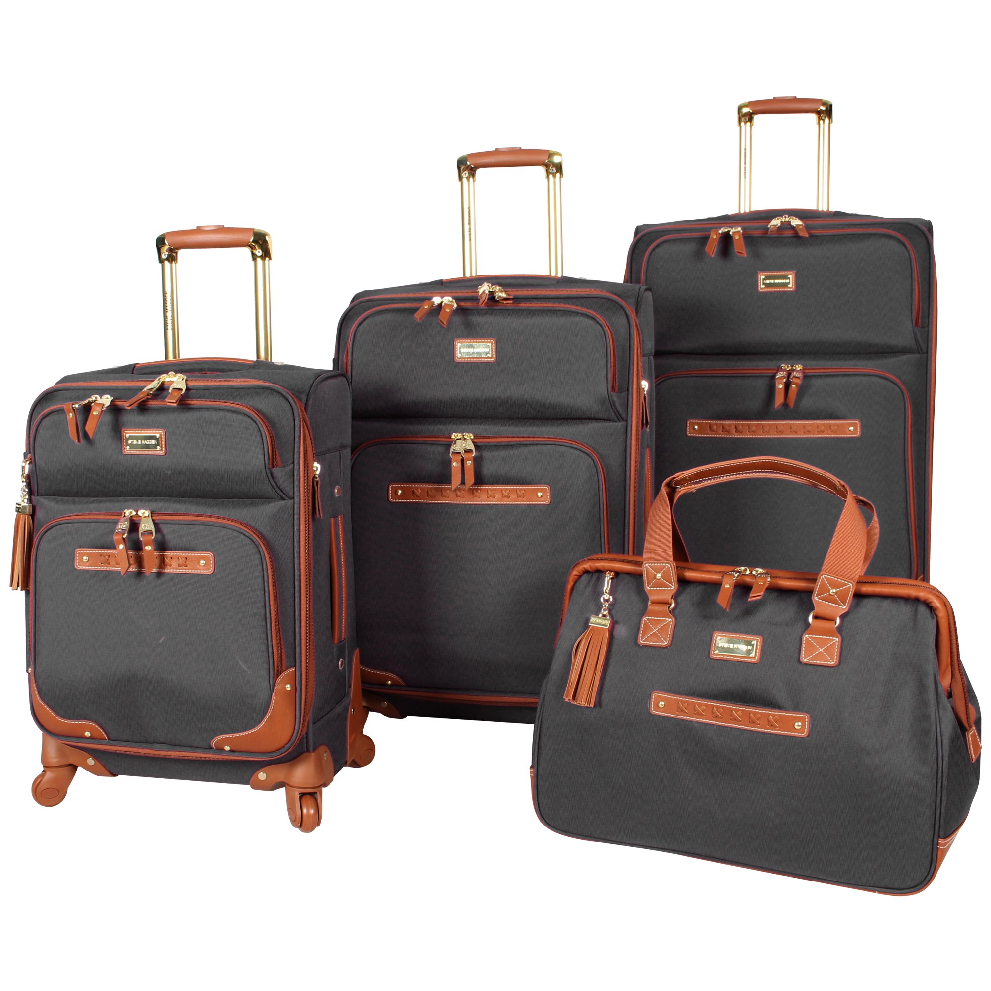 Steve Madden 4 piece Luggage With Spinner Wheels (Black) 844056080469