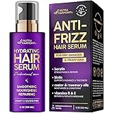 Hydrating Hair Serum for Dry & Frizzy Hair – Anti-Frizz Keratin Hair Treatment with Biotin, Castor & Rosemary Oils for Smoothing & Shine, Leave-In Serum for Split Ends Repair & Heat Protection, 5 oz