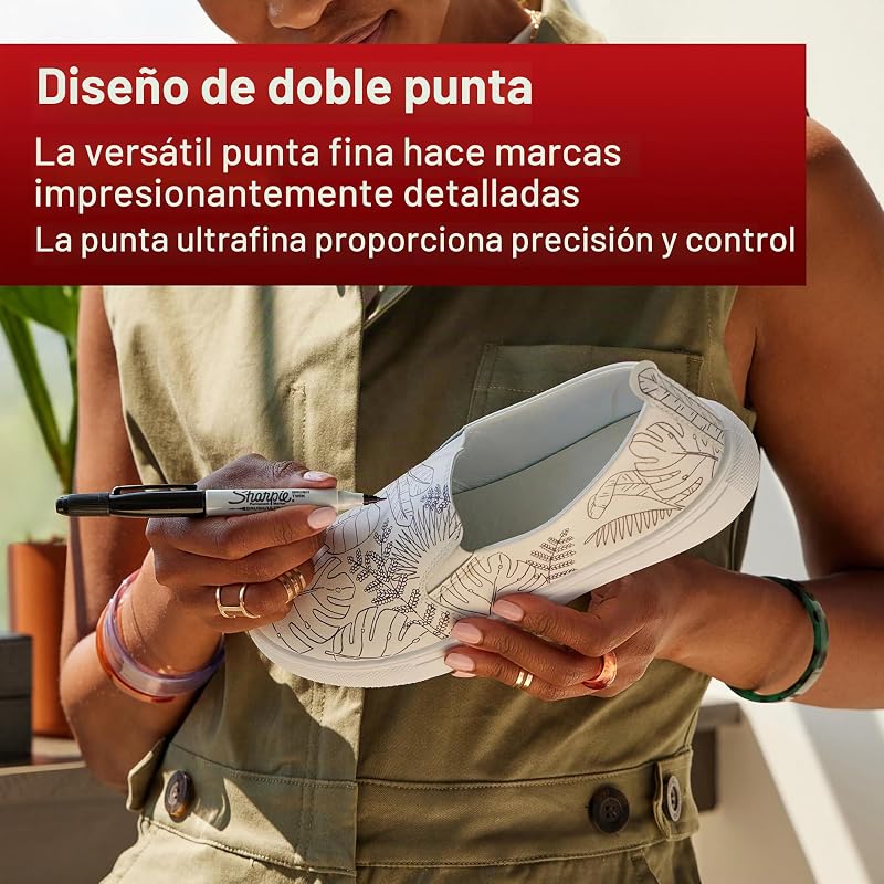 Marcador Permanente de Duas Pontas | Dicas Finas e Ultrafinas | Cor Preto | Caixa de 12 marcadores | Material escolar ideal