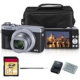 Canon PowerShot G7 X Mark III 20.1MP Digital Camera (Silver) Bundle | For Vlogging &amp; Travel | 20.1MP 1-Inch | Wifi &amp; Bluetooth | 4K UHD Video | 4.2x Optical Zoom + 64GB Card + Camera Bag