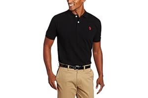 U.S. Polo Assn. Men's Classic Polo Shirt, Two-Button Closure Pique Polo Shirt, Summer Fashion Golf Shirt