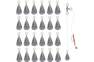 Fishing Weights Bass Casting Sinker Weights Lead Bell Sinkers Drop Shot Weights with Brass Swivels Catfish Weights Sinkers fo