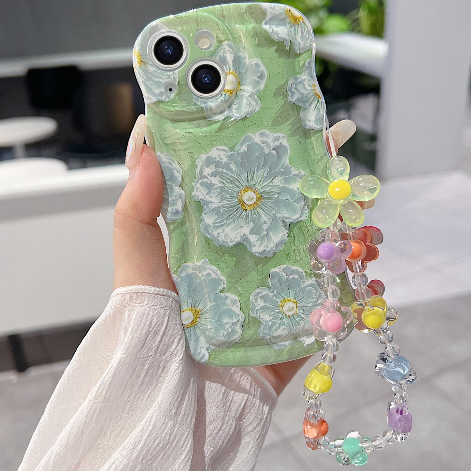 for iPhone 13 Mini Curly Wavy Case, Cute Colorful