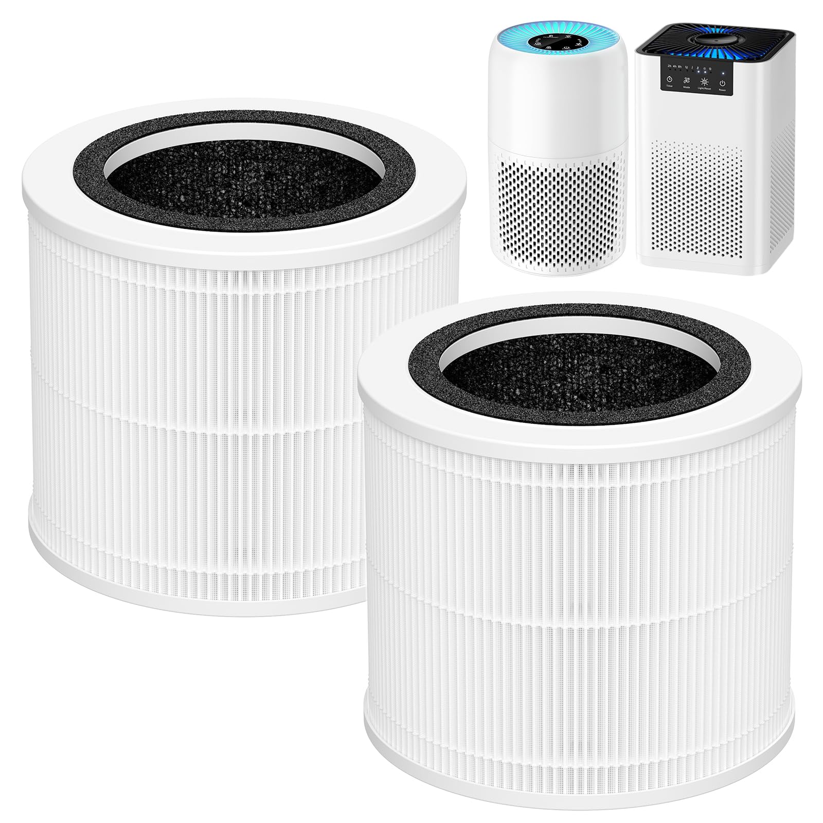 Photo 1 of 2-Pack AP100 AP102 Replacement Filter Compatible with AromaRoom AP100-A, AP100-B, AP100-C, AP102 & Core Mini Air Purifiers, 3-in-1 H13 HEPA and Activated Carbon Filter, White