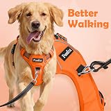 Funfox Dog Harness Small No Pull Vest with Handle Reflective Strips Orange view 3